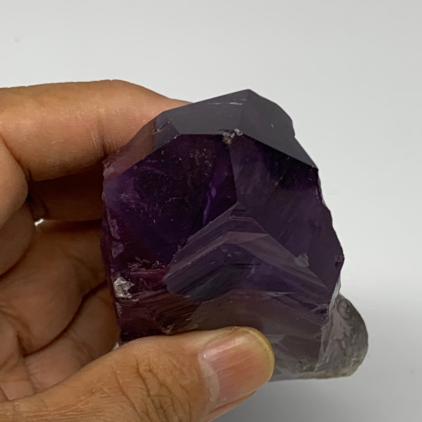 263.1g,4"x2.1"x1.5", Amethyst Point Polished Rough lower part Stands, B19056