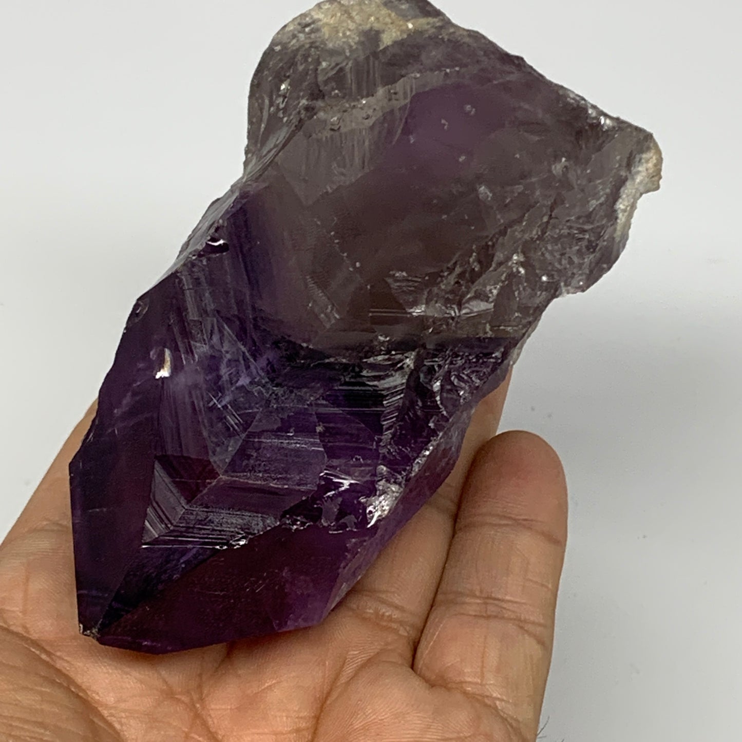263.1g,4"x2.1"x1.5", Amethyst Point Polished Rough lower part Stands, B19056