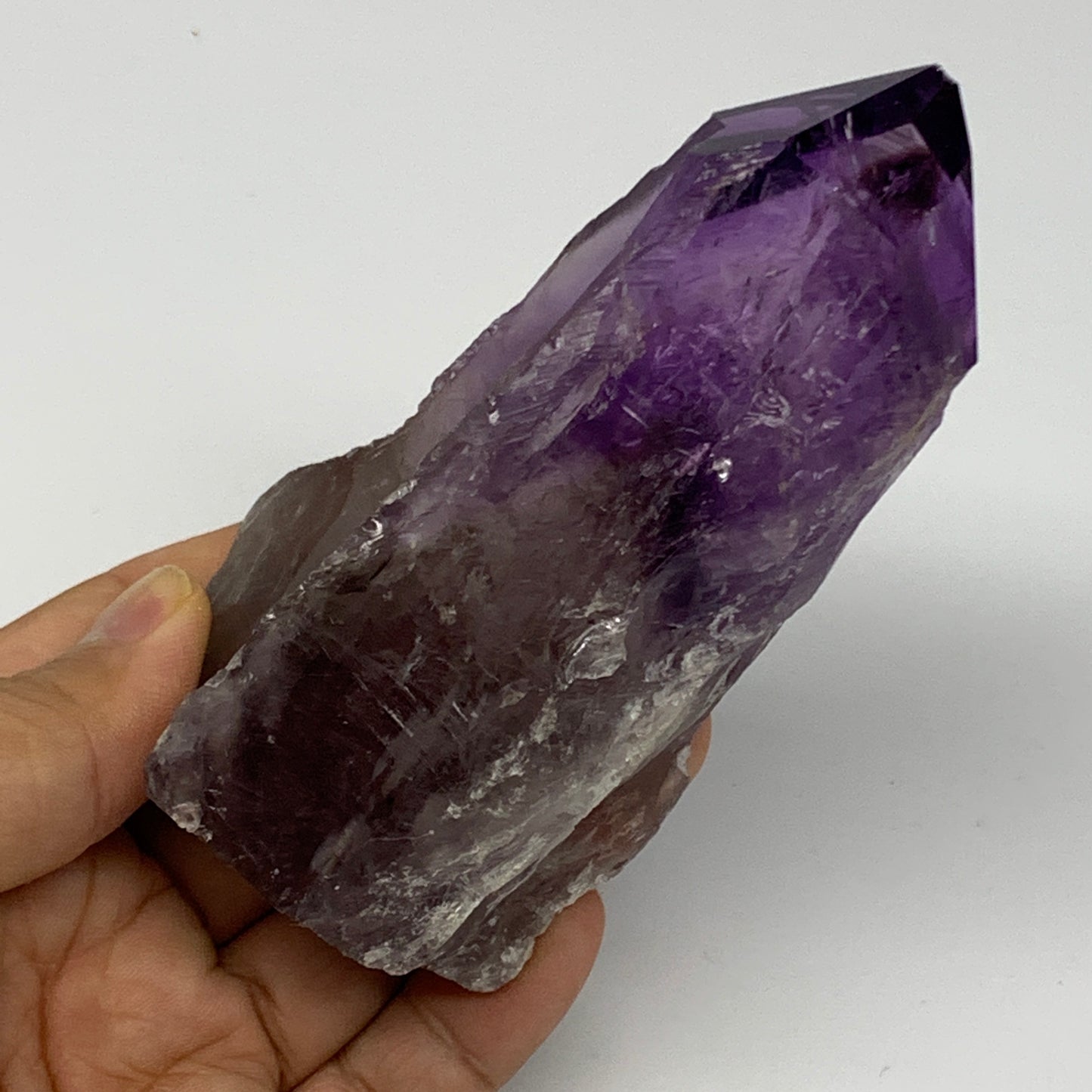 263.1g,4"x2.1"x1.5", Amethyst Point Polished Rough lower part Stands, B19056