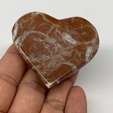 62.1g, 2" x 2.2"x 0.6", Natural Untreated Red Shell Fossils Half Heart @Morocco,