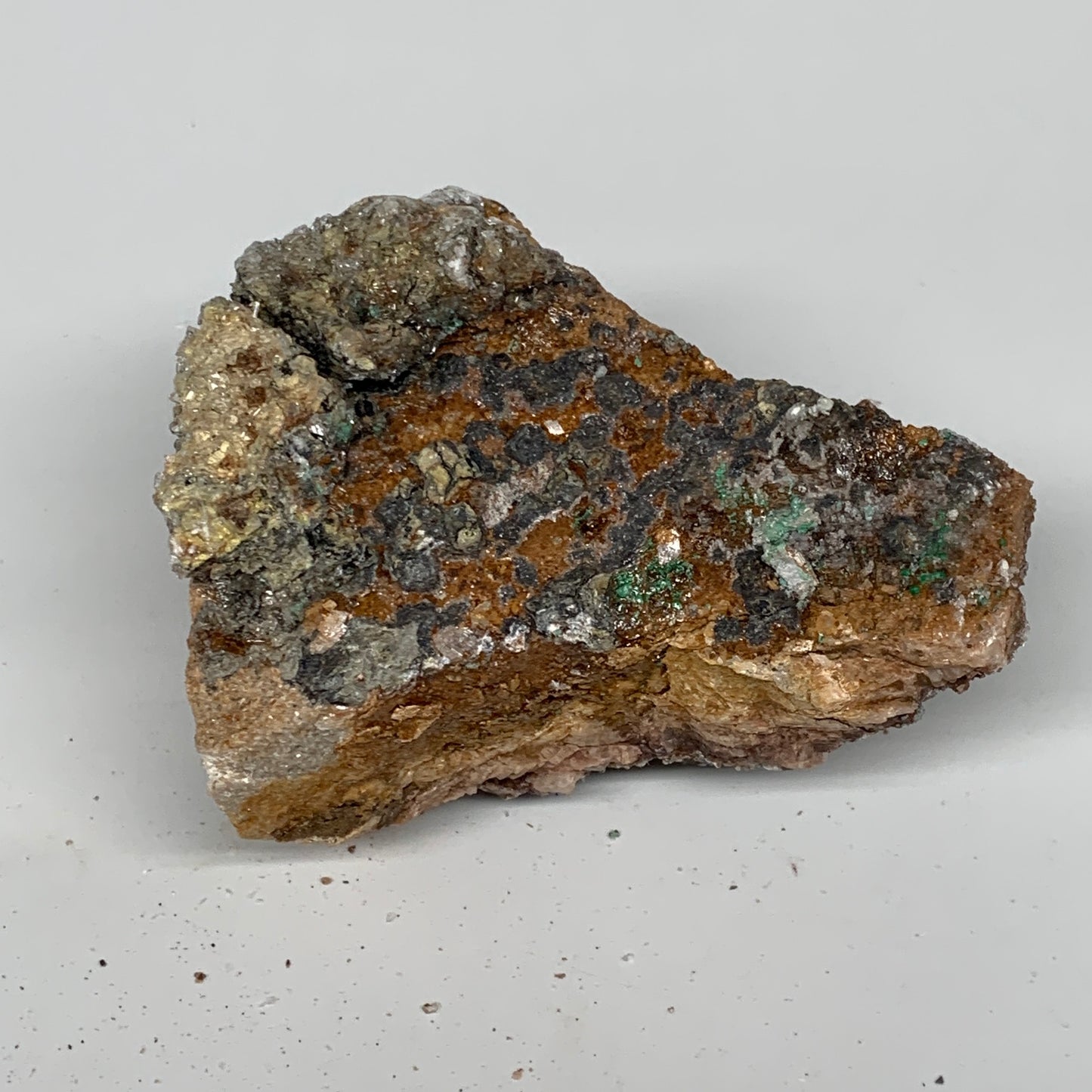 626g, 3.9"x3.5"x2.6", Brochantite on Dolomite Matrix Mineral Specimen, B11008