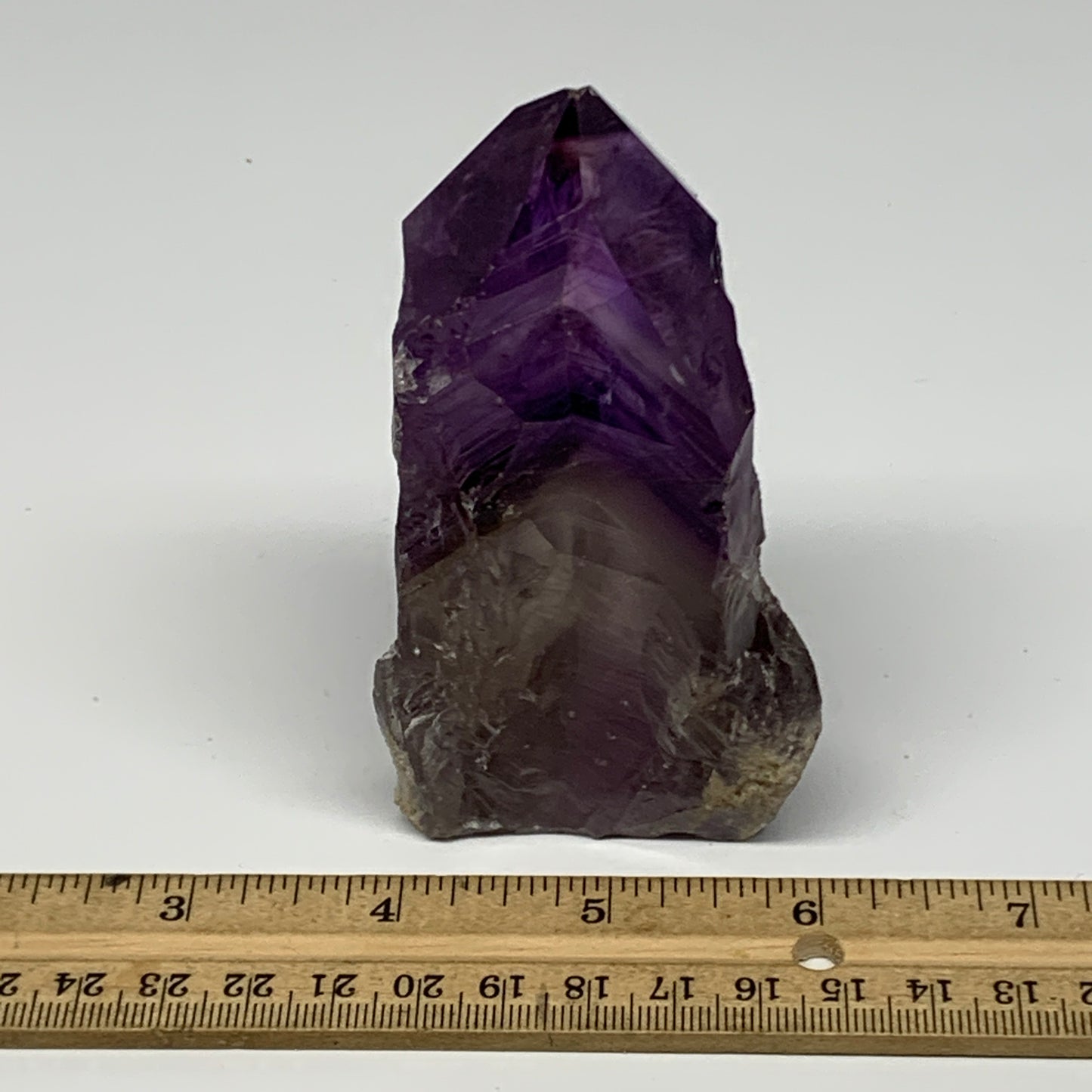 263.1g,4"x2.1"x1.5", Amethyst Point Polished Rough lower part Stands, B19056