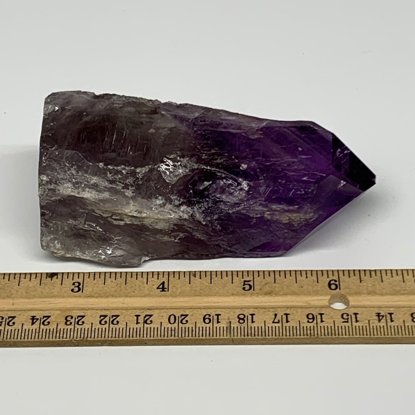 263.1g,4"x2.1"x1.5", Amethyst Point Polished Rough lower part Stands, B19056