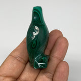 77.7g, 2.4"x1.2"x0.8" Natural Solid Malachite Parrot Figurine @Congo, B7368