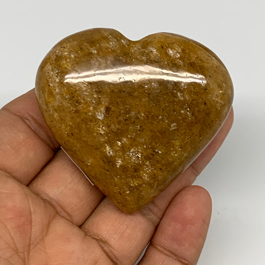 90.3g, 2"x2.2"x0.9", Natural Golden Quartz Heart Small Polished Crystal, B27106