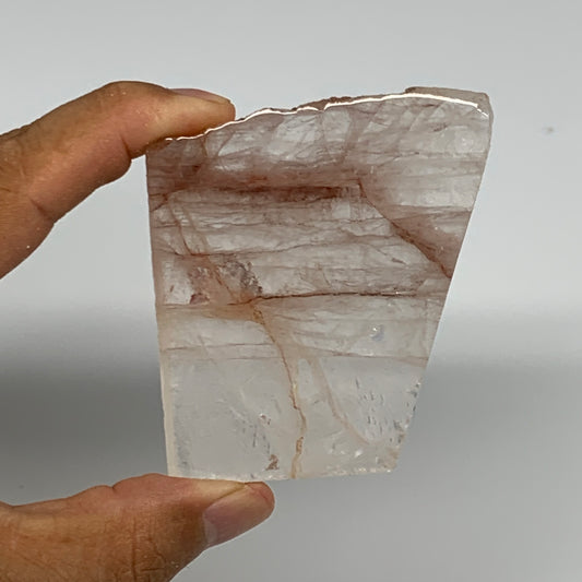 113g, 2.7"x2.4"x0.5", One face polished Fire Quartz, One face semi polished, B15