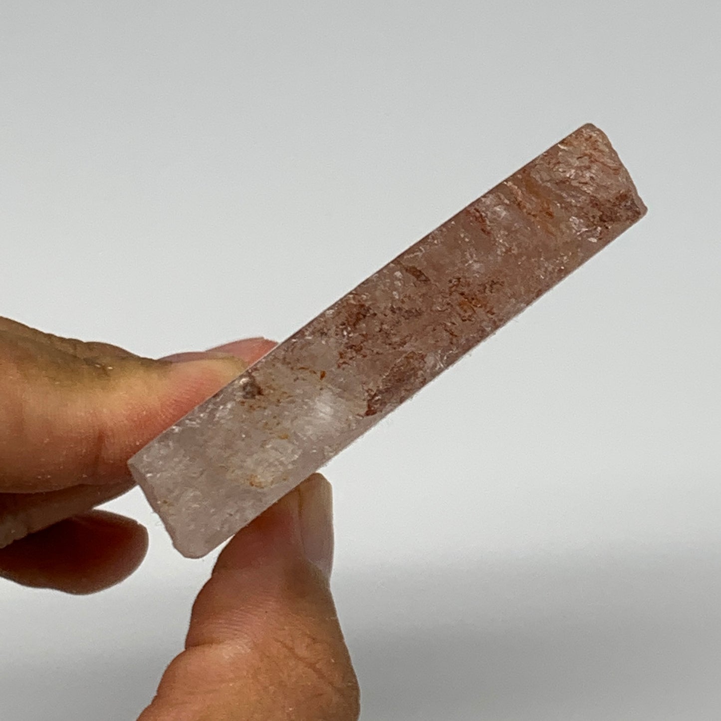 113g, 2.7"x2.4"x0.5", One face polished Fire Quartz, One face semi polished, B15