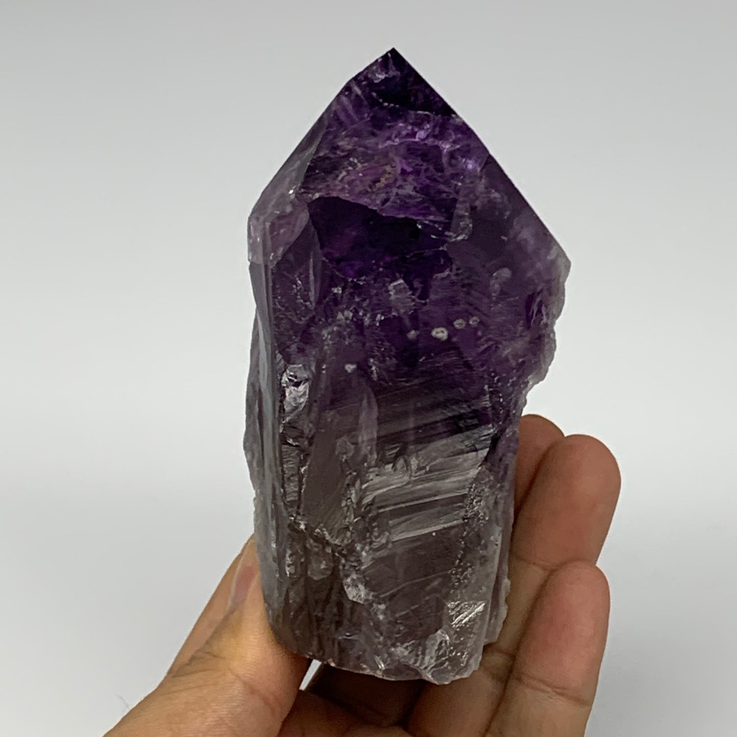 360.6g,3.9"x2.1"x2.1", Amethyst Point Polished Rough lower part Stands, B19058