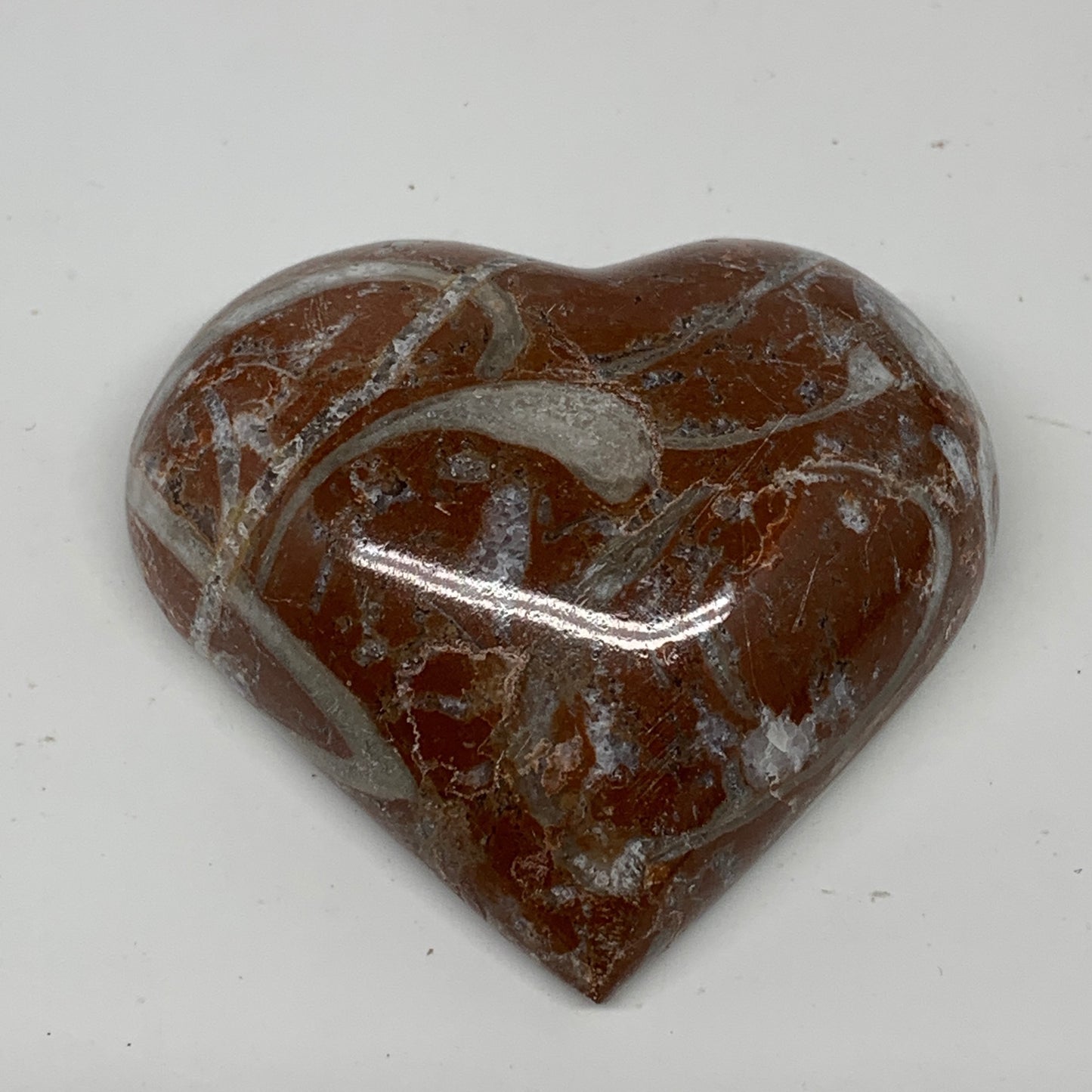 70.6g, 2" x 2.2"x 0.7", Natural Untreated Red Shell Fossils Half Heart @Morocco,