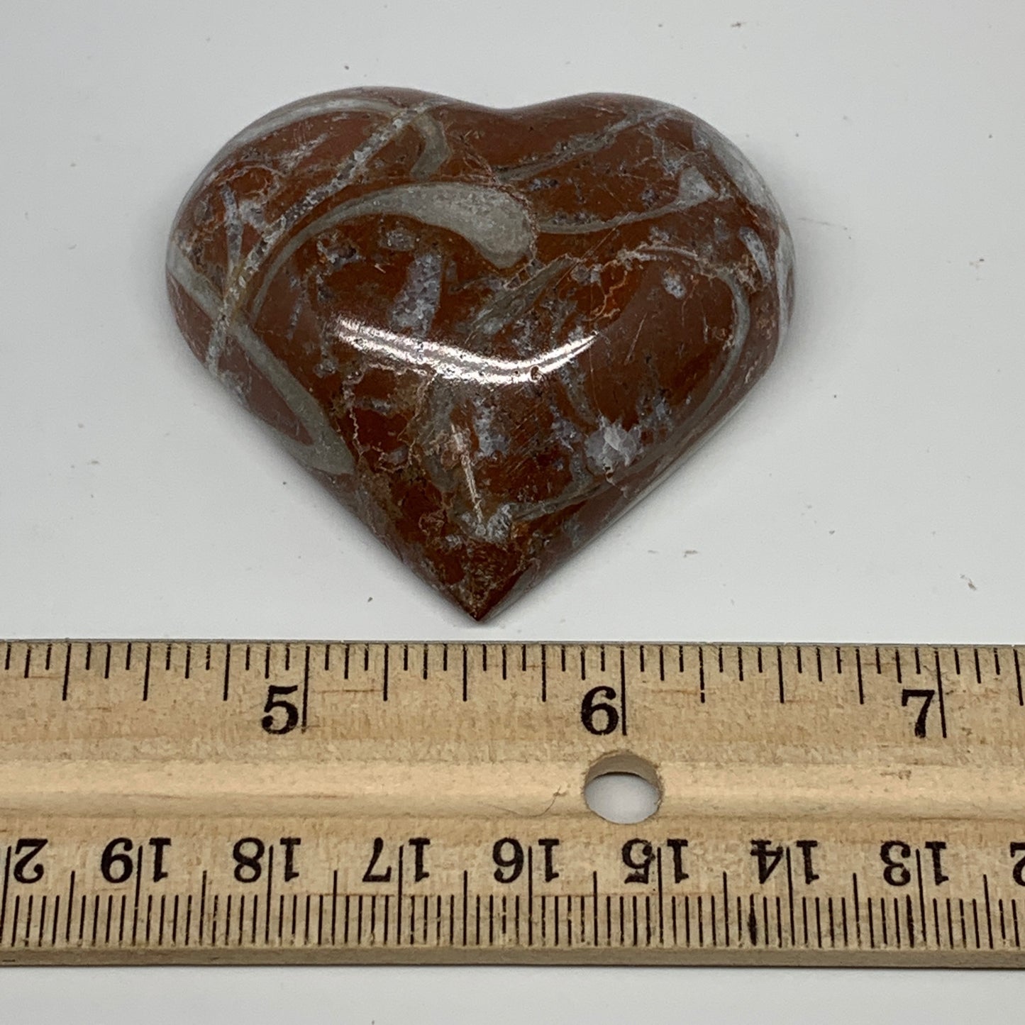 70.6g, 2" x 2.2"x 0.7", Natural Untreated Red Shell Fossils Half Heart @Morocco,