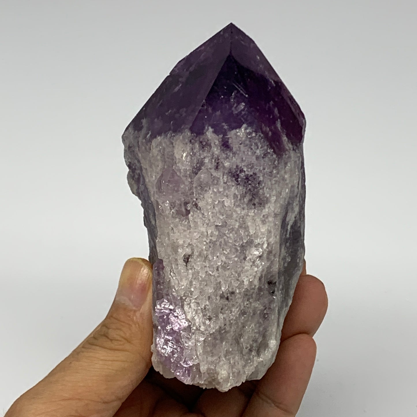 360.6g,3.9"x2.1"x2.1", Amethyst Point Polished Rough lower part Stands, B19058