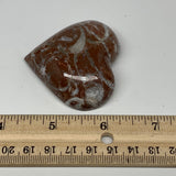 70.6g, 2" x 2.2"x 0.7", Natural Untreated Red Shell Fossils Half Heart @Morocco,