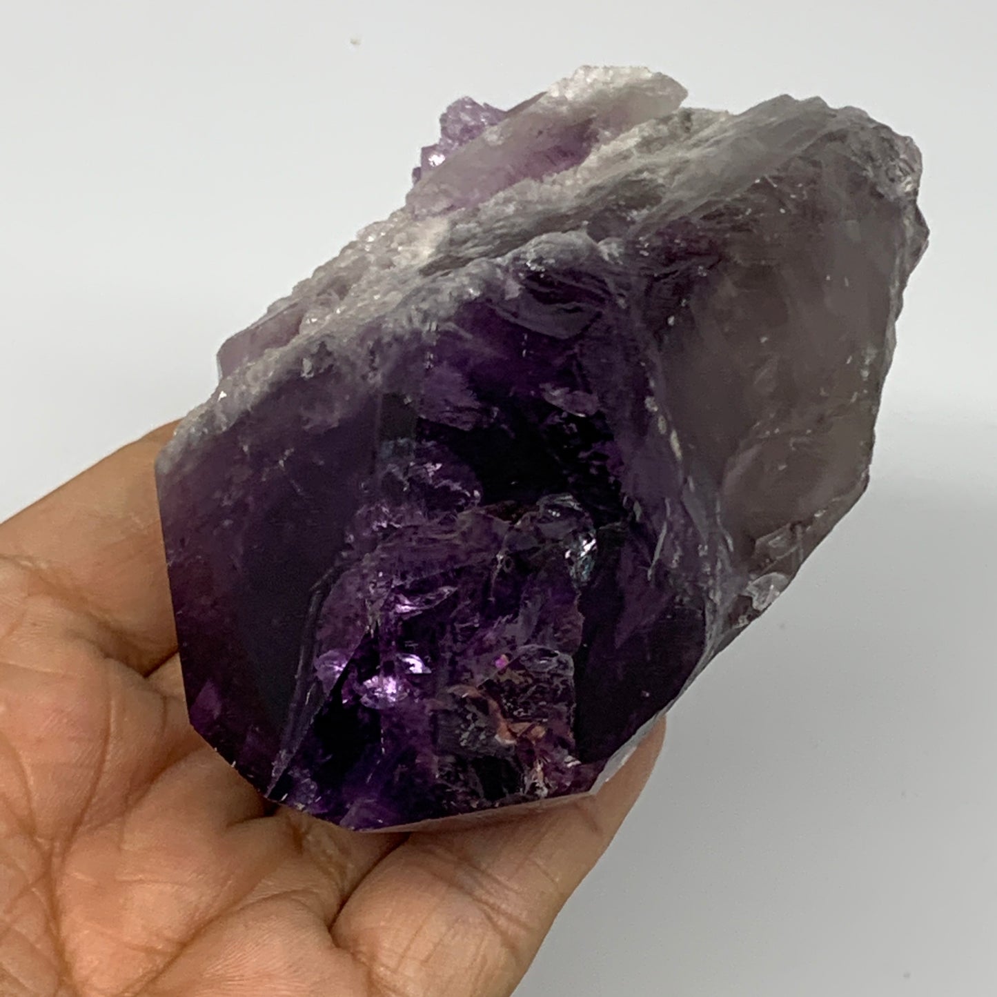 360.6g,3.9"x2.1"x2.1", Amethyst Point Polished Rough lower part Stands, B19058