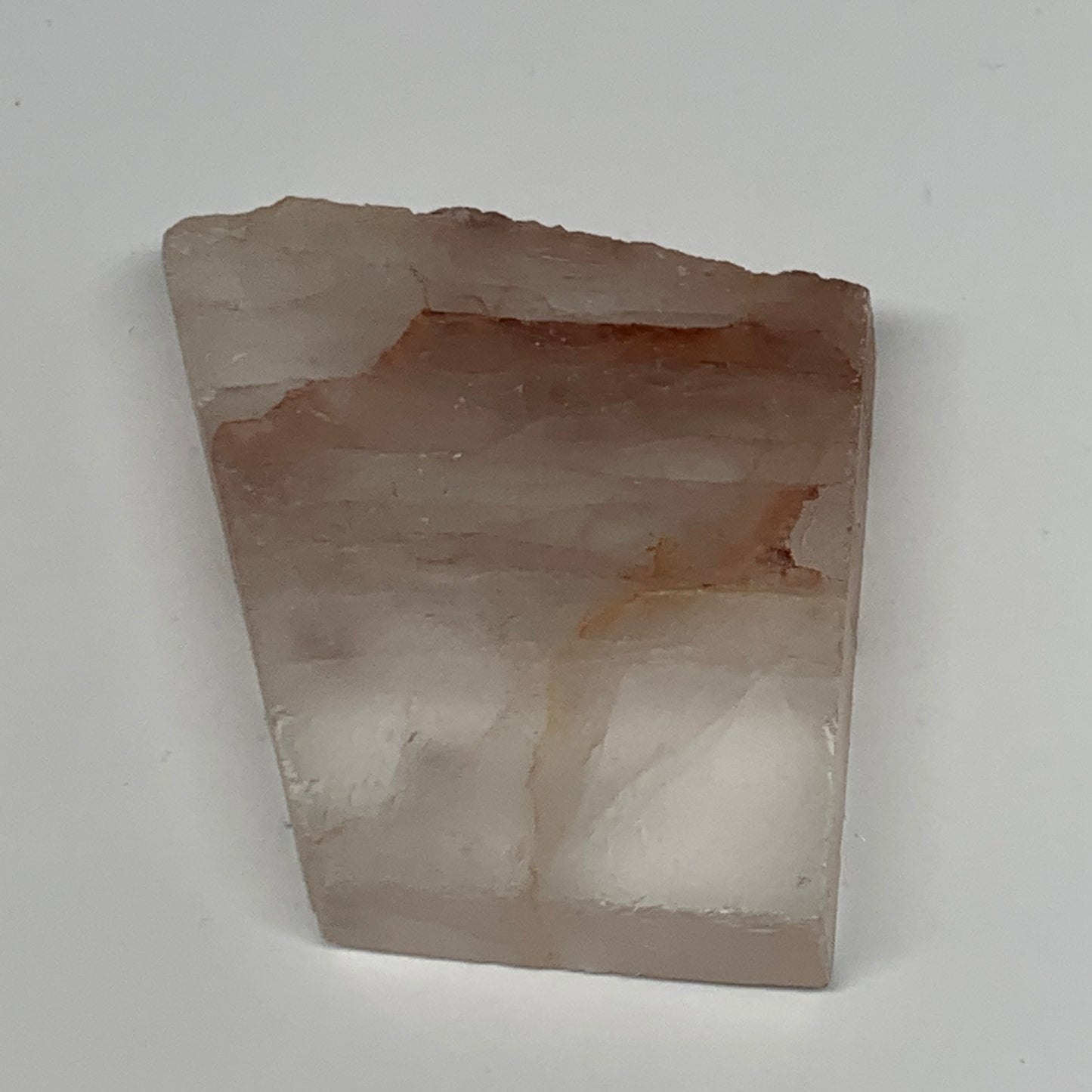 113g, 2.7"x2.4"x0.5", One face polished Fire Quartz, One face semi polished, B15