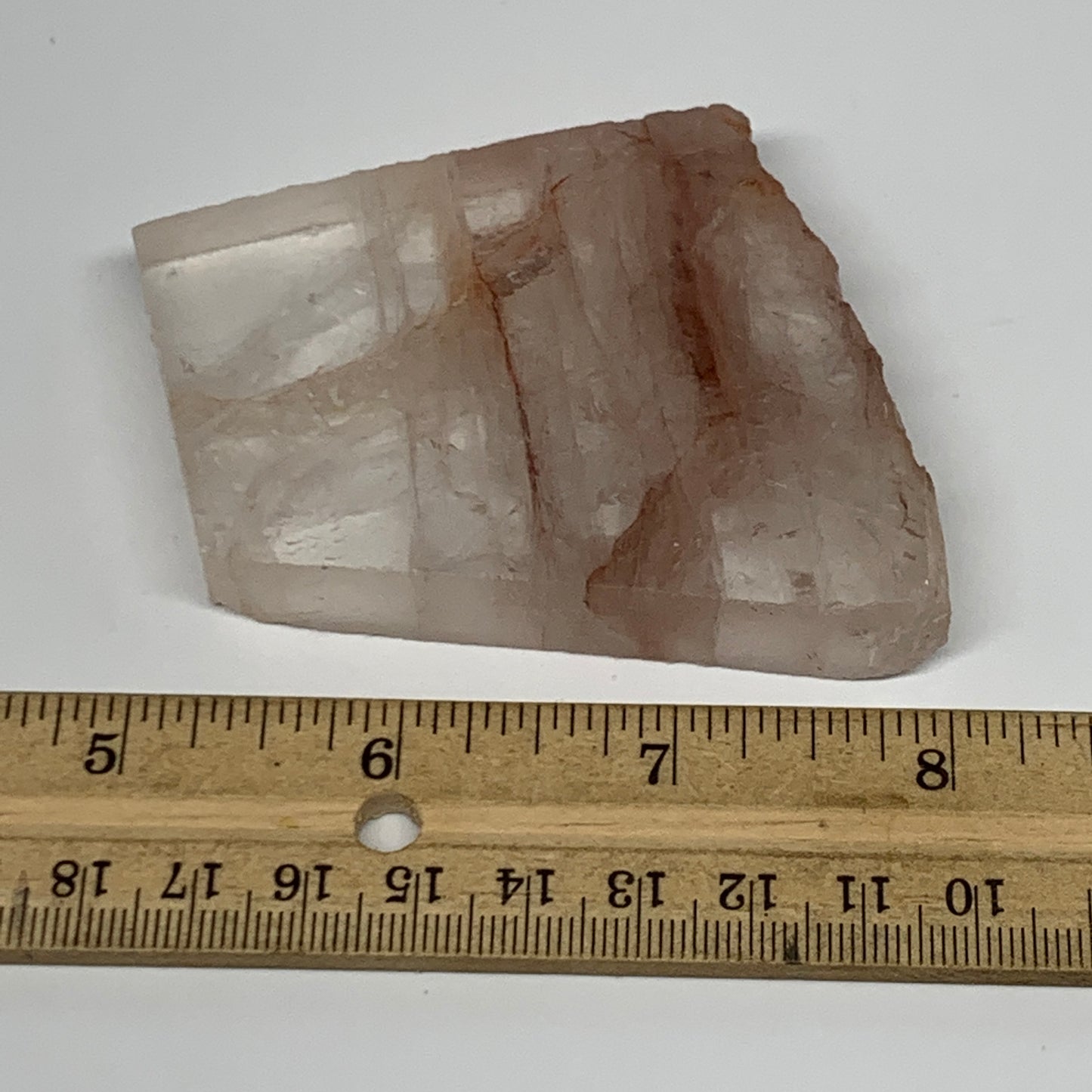 113g, 2.7"x2.4"x0.5", One face polished Fire Quartz, One face semi polished, B15