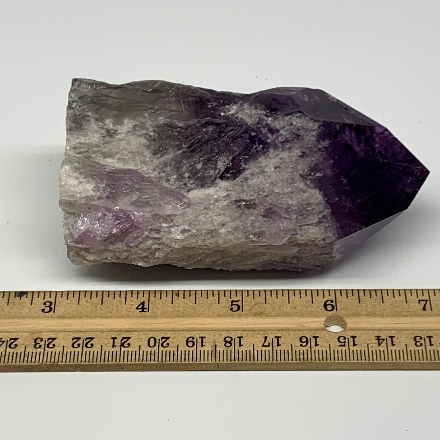 360.6g,3.9"x2.1"x2.1", Amethyst Point Polished Rough lower part Stands, B19058