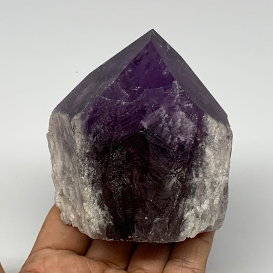 363.1g,3.2"x3"x1.7", Amethyst Point Polished Rough lower part Stands, B19059