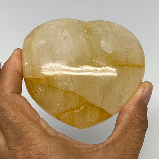 331.3g,2.9" x 3.2"x1.6" Yellow Healing Quartz Heart Crystal @Madagascar, B19706