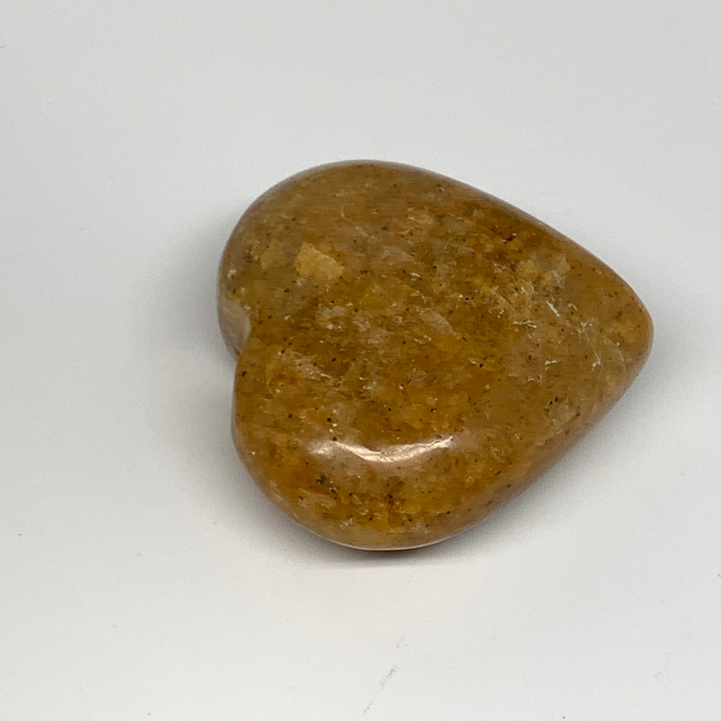 80g, 1.9"x2.1"x0.9", Natural Golden Quartz Heart Small Polished Crystal, B27108