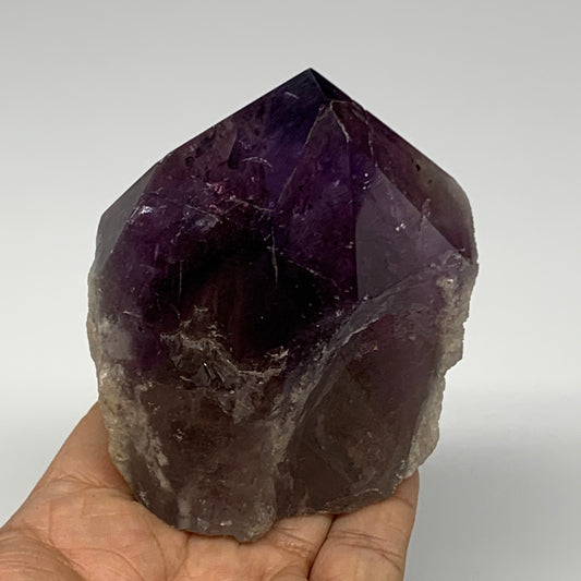 361.3g,3.2"x2.9"x2.1", Amethyst Point Polished Rough lower part Stands, B19060