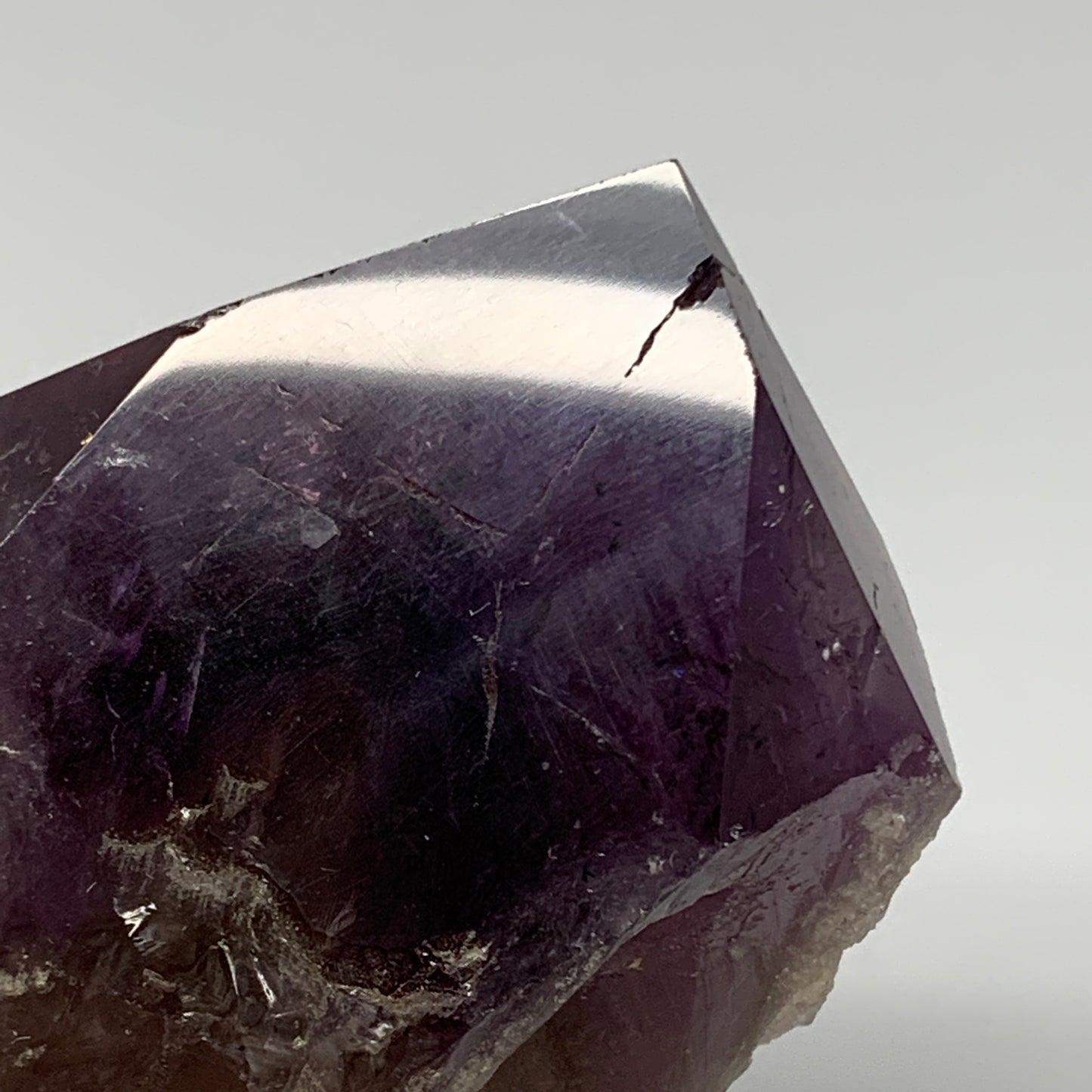 361.3g,3.2"x2.9"x2.1", Amethyst Point Polished Rough lower part Stands, B19060