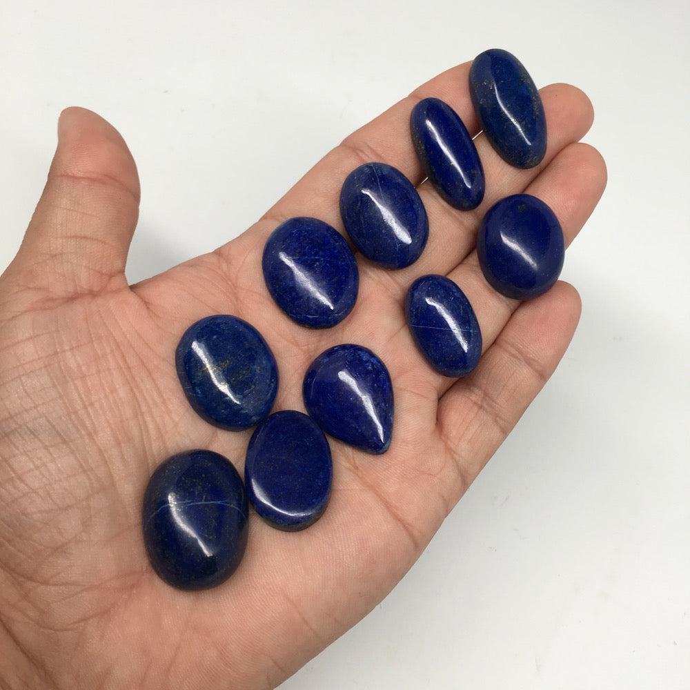 295cts, 10pcs,Natural Oval Shape Lapis Lazuli Cabochons @Afghanistan,Lot116