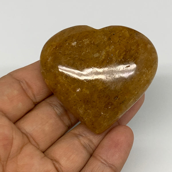 81.8g, 2"x2.2"x0.9", Natural Golden Quartz Heart Small Polished Crystal, B27109