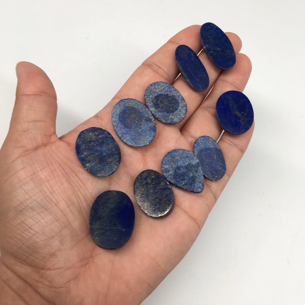 295cts, 10pcs,Natural Oval Shape Lapis Lazuli Cabochons @Afghanistan,Lot116