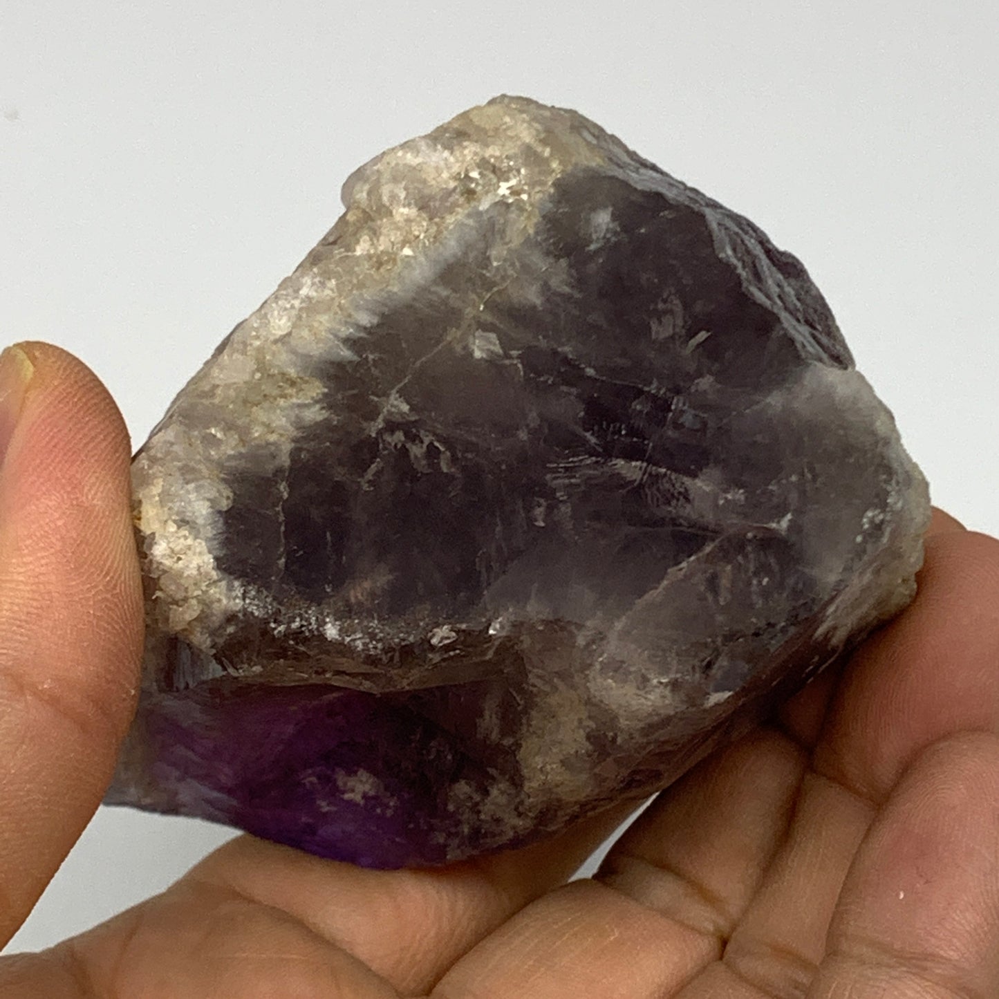 361.3g,3.2"x2.9"x2.1", Amethyst Point Polished Rough lower part Stands, B19060