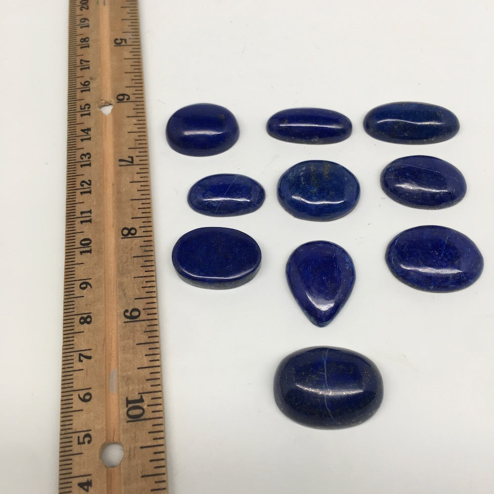 295cts, 10pcs,Natural Oval Shape Lapis Lazuli Cabochons @Afghanistan,Lot116