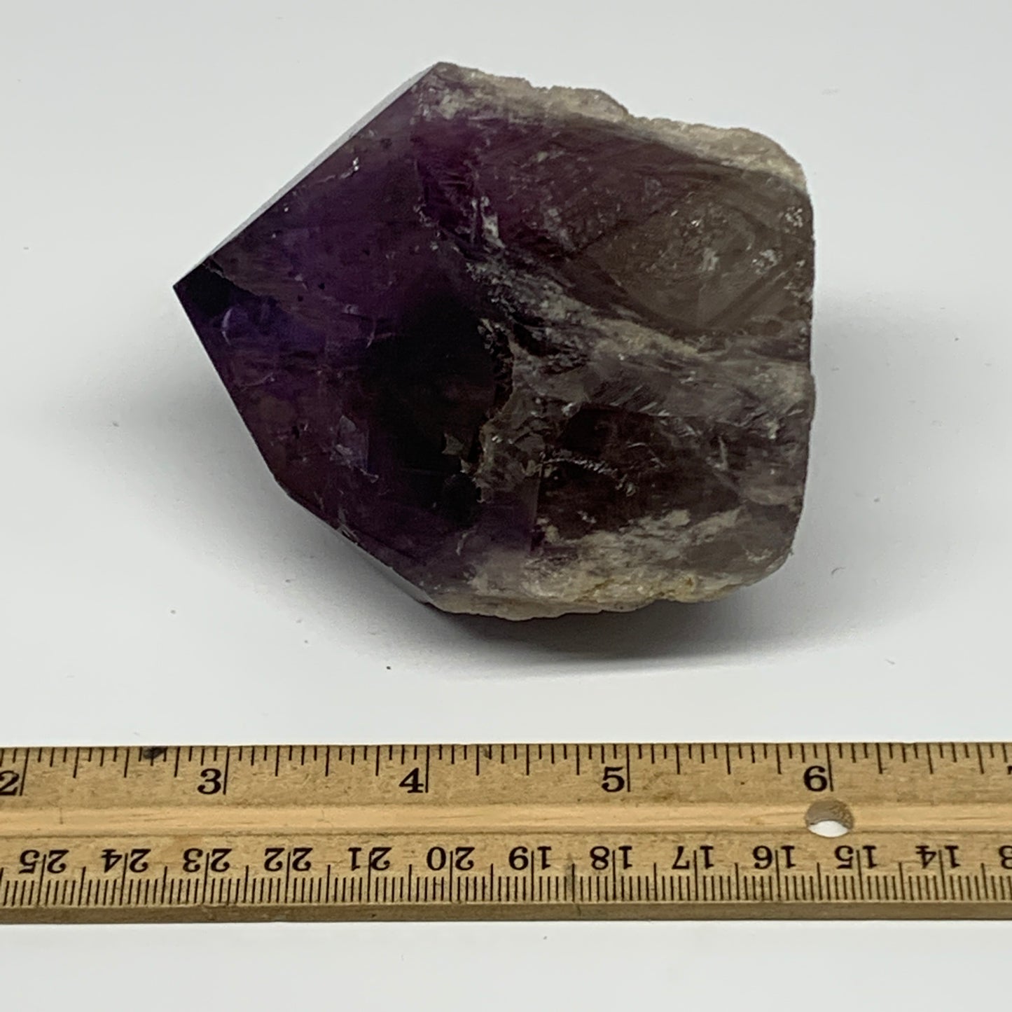 361.3g,3.2"x2.9"x2.1", Amethyst Point Polished Rough lower part Stands, B19060
