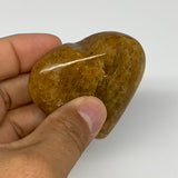 88g, 2"x2.2"x0.9", Natural Golden Quartz Heart Small Polished Crystal, B27110