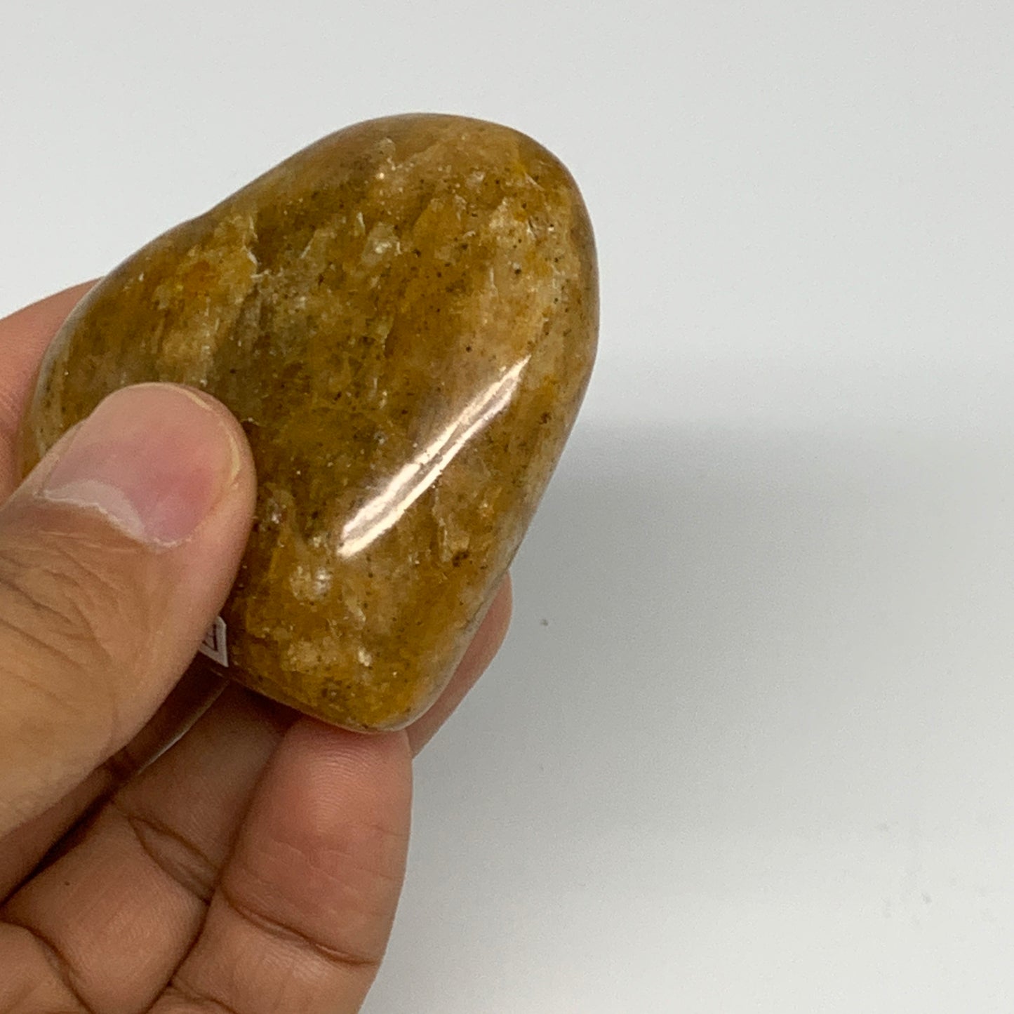 88g, 2"x2.2"x0.9", Natural Golden Quartz Heart Small Polished Crystal, B27110