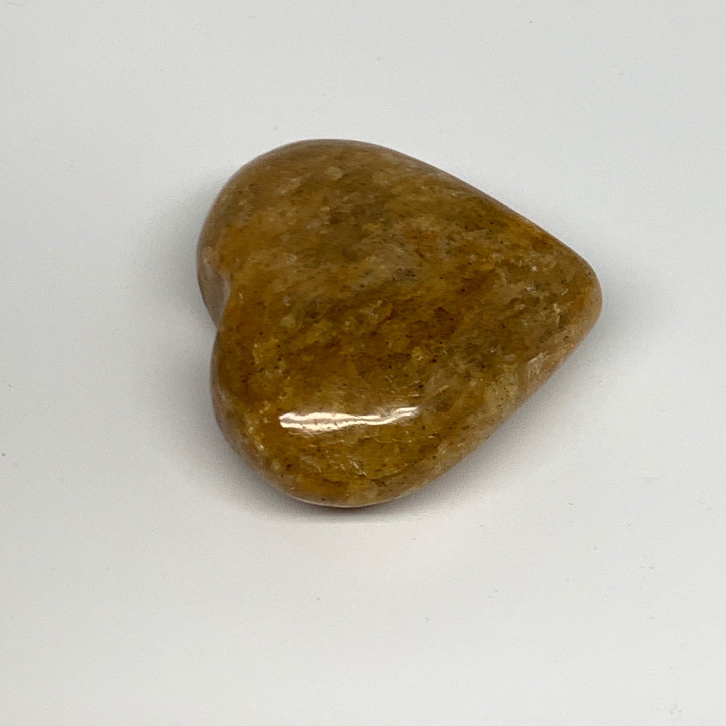 88g, 2"x2.2"x0.9", Natural Golden Quartz Heart Small Polished Crystal, B27110