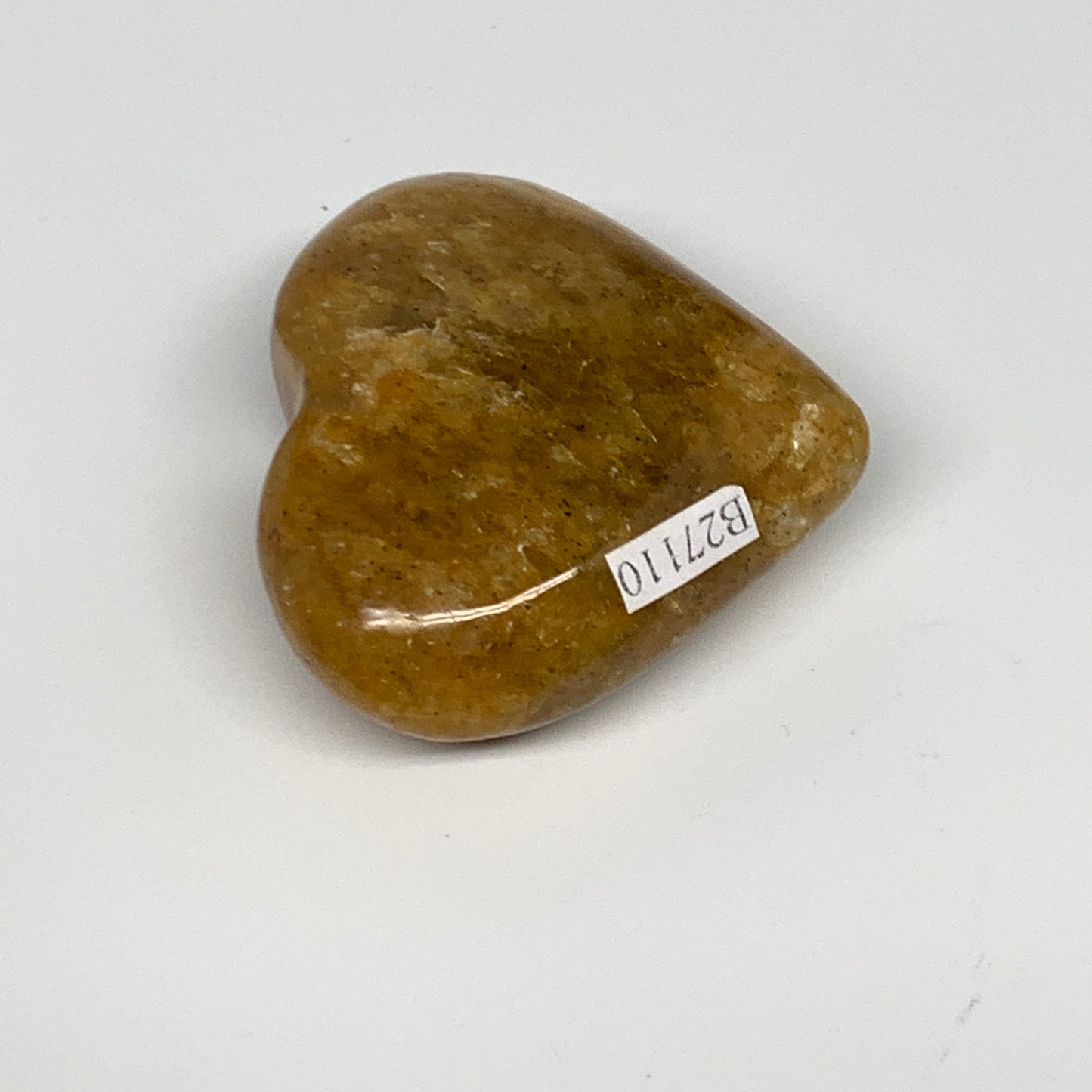 88g, 2"x2.2"x0.9", Natural Golden Quartz Heart Small Polished Crystal, B27110
