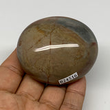 136.1g, 2.5"x2.1"x1.2" Polychrome Jasper Palm-Stone Reiki @Madagascar, B24516