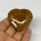 79.7g, 2"x2.1"x0.9", Natural Golden Quartz Heart Small Polished Crystal, B27111