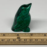 111.8g, 2.4"x1.2"x1" Natural Solid Malachite Penguin Figurine @Congo, B7373