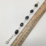 15.5 Grams Gemstone Oval Labradorite Handmade Chained Silver Plated Bracelet @India, PI44 - watangem.com