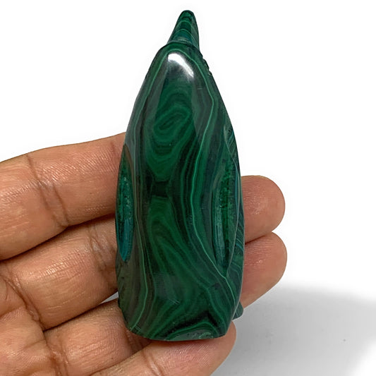 86.5g, 2.8"x1.2"x0.8" Natural Solid Malachite Penguin Figurine @Congo, B7374