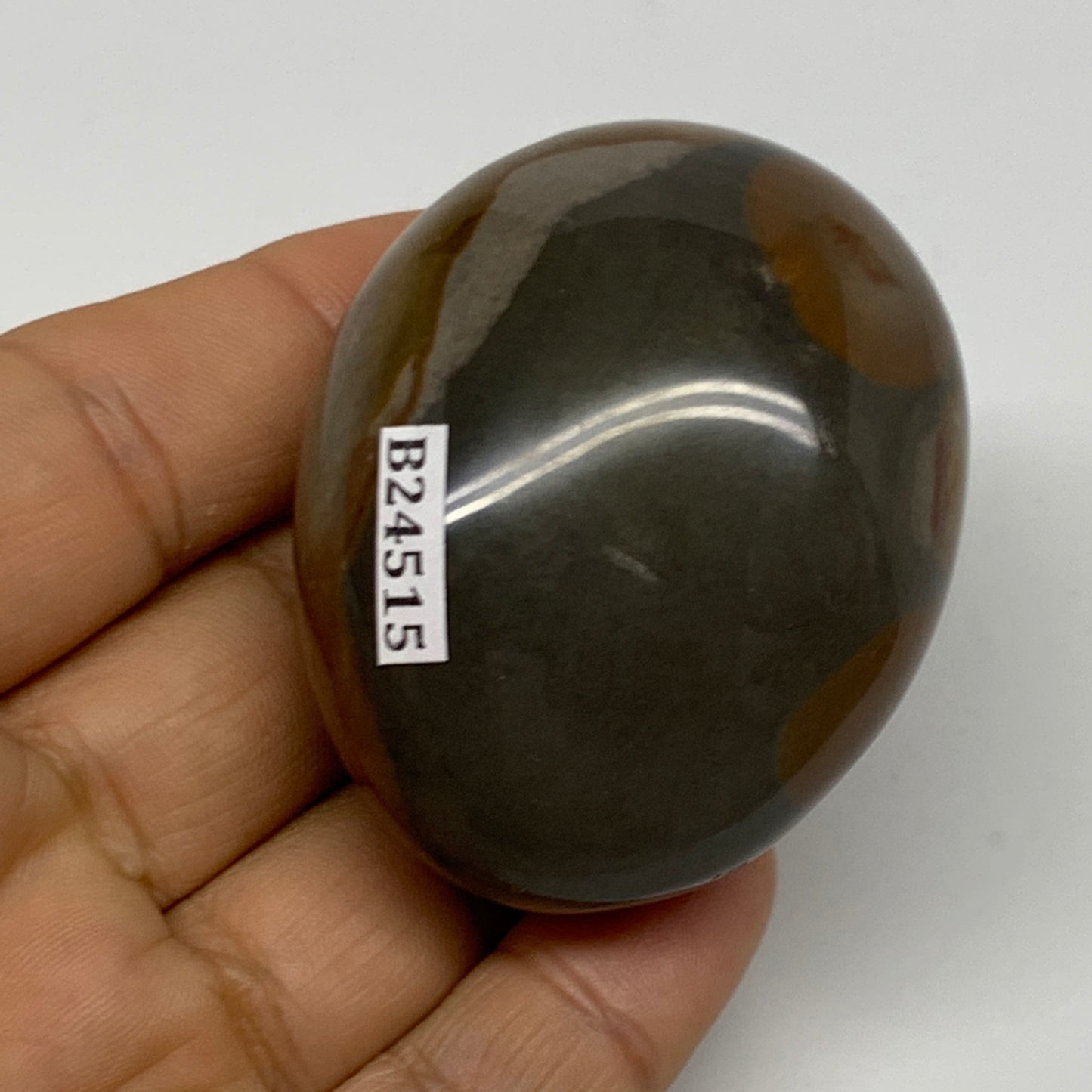 108.2g, 2.2"x1.8"x1.3" Polychrome Jasper Palm-Stone Reiki @Madagascar, B24515