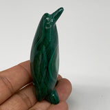 86.5g, 2.8"x1.2"x0.8" Natural Solid Malachite Penguin Figurine @Congo, B7374