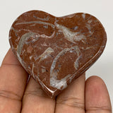 61.7g, 2" x 2.1"x 0.7", Natural Untreated Red Shell Fossils Half Heart @Morocco,