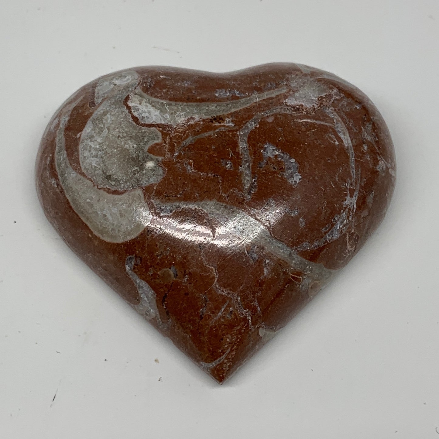 61.7g, 2" x 2.1"x 0.7", Natural Untreated Red Shell Fossils Half Heart @Morocco,