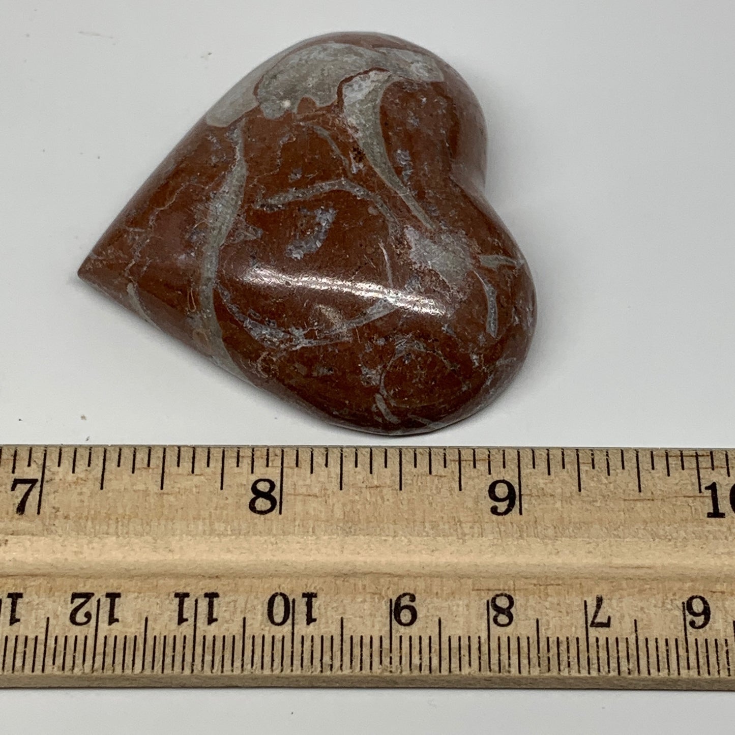 61.7g, 2" x 2.1"x 0.7", Natural Untreated Red Shell Fossils Half Heart @Morocco,