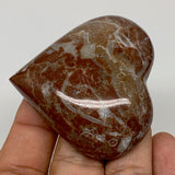 61.8g, 2" x 2.1"x 0.6", Natural Untreated Red Shell Fossils Half Heart @Morocco,