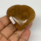 77.6g, 1.9"x2.1"x0.9", Natural Golden Quartz Heart Small Polished Crystal, B2711