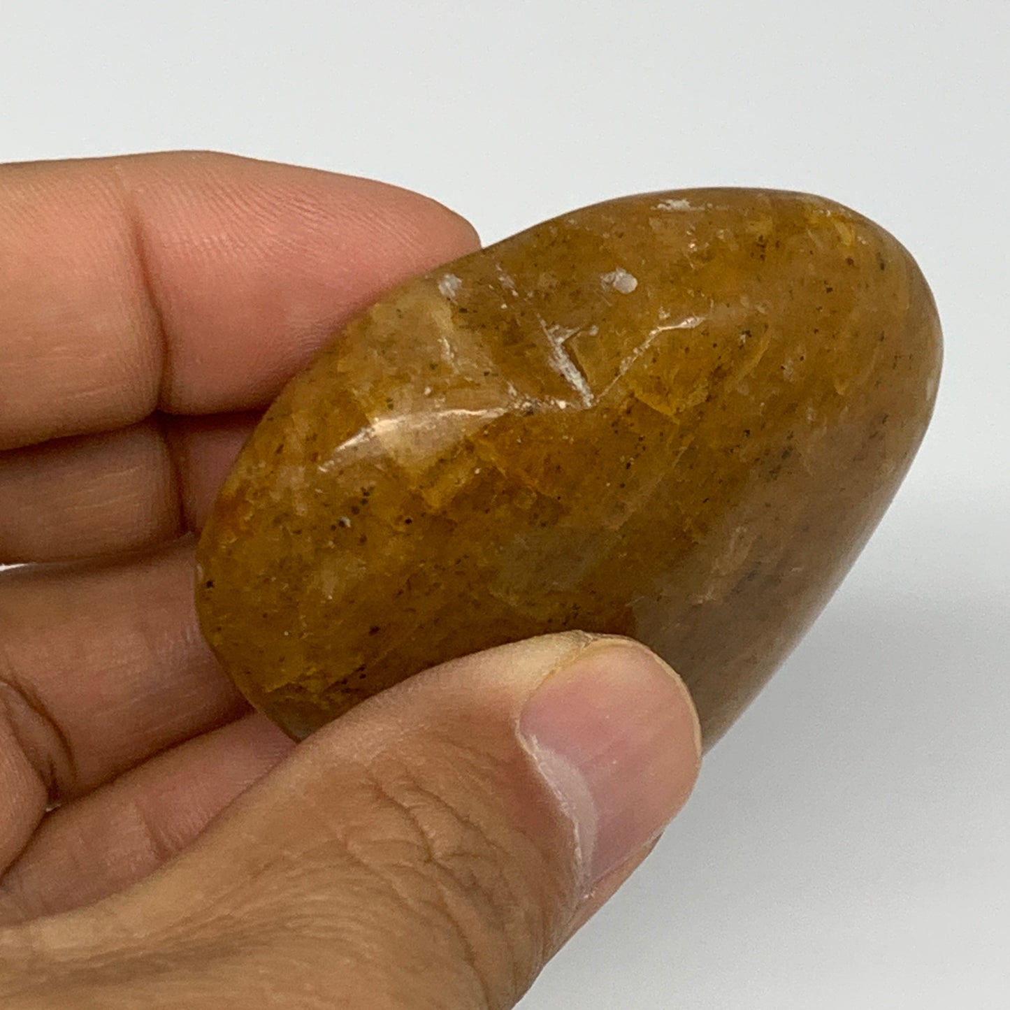 77.6g, 1.9"x2.1"x0.9", Natural Golden Quartz Heart Small Polished Crystal, B2711