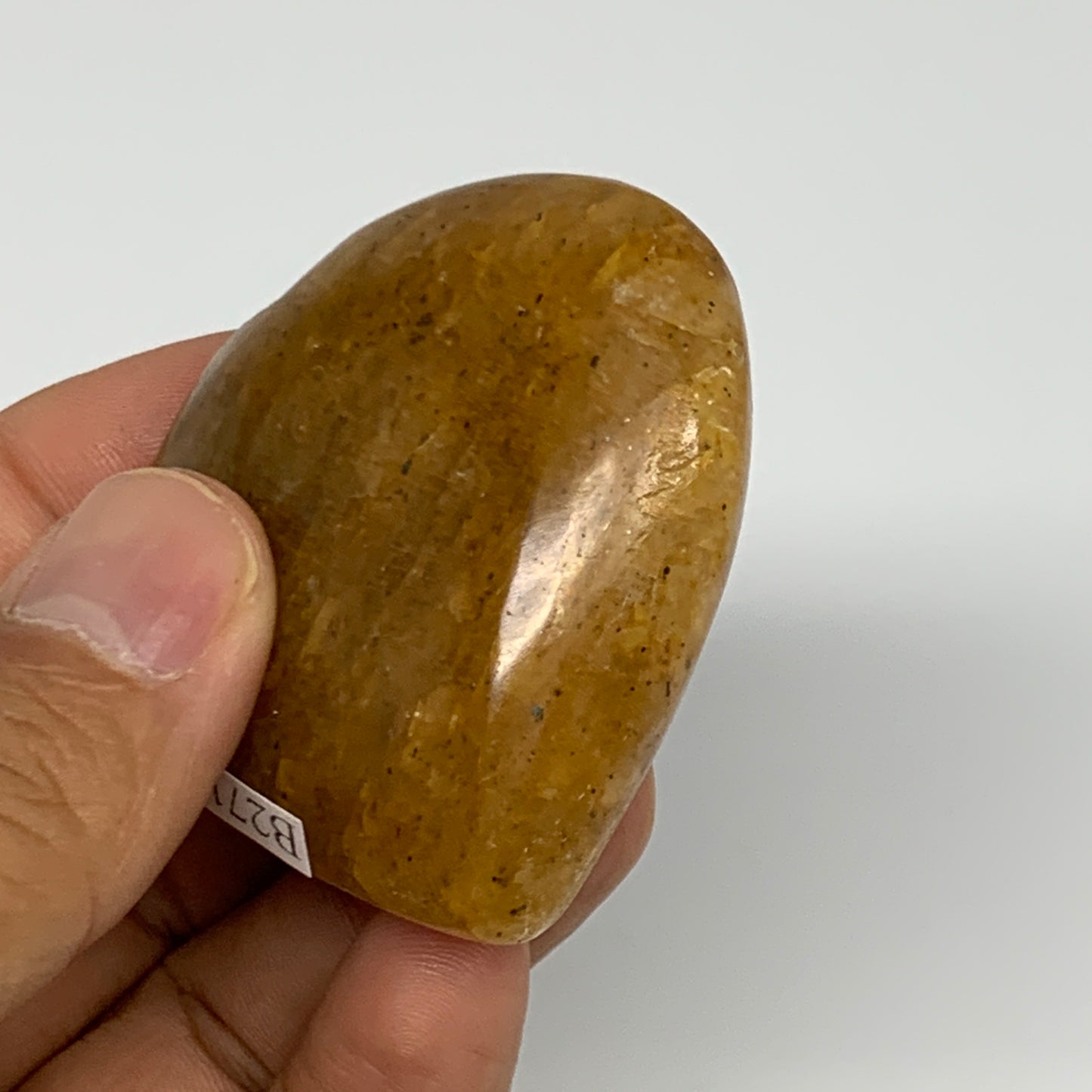 77.6g, 1.9"x2.1"x0.9", Natural Golden Quartz Heart Small Polished Crystal, B2711