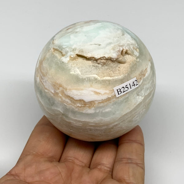 444.2g,2.7"(68mm) Caribbean Calcite Sphere Gemstone,Healing Crystal,B25142